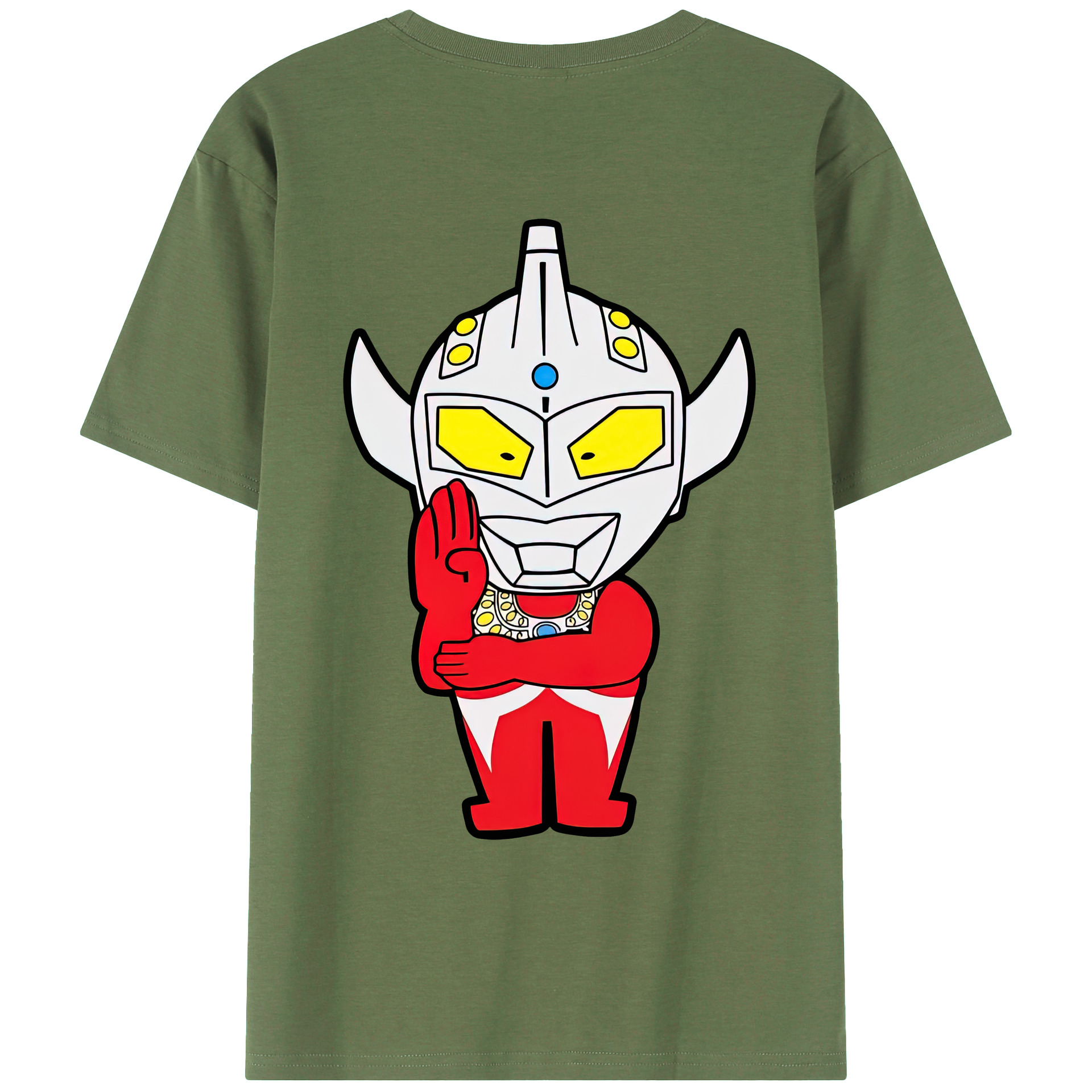 （画像用） ウルトラマン Ultraman 綿100％ メンズ半袖Tシャツ（バックプリント） 通気性